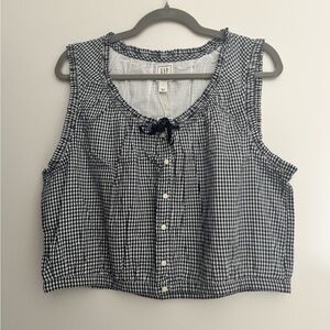 Doen Black and White Gingham Blouse